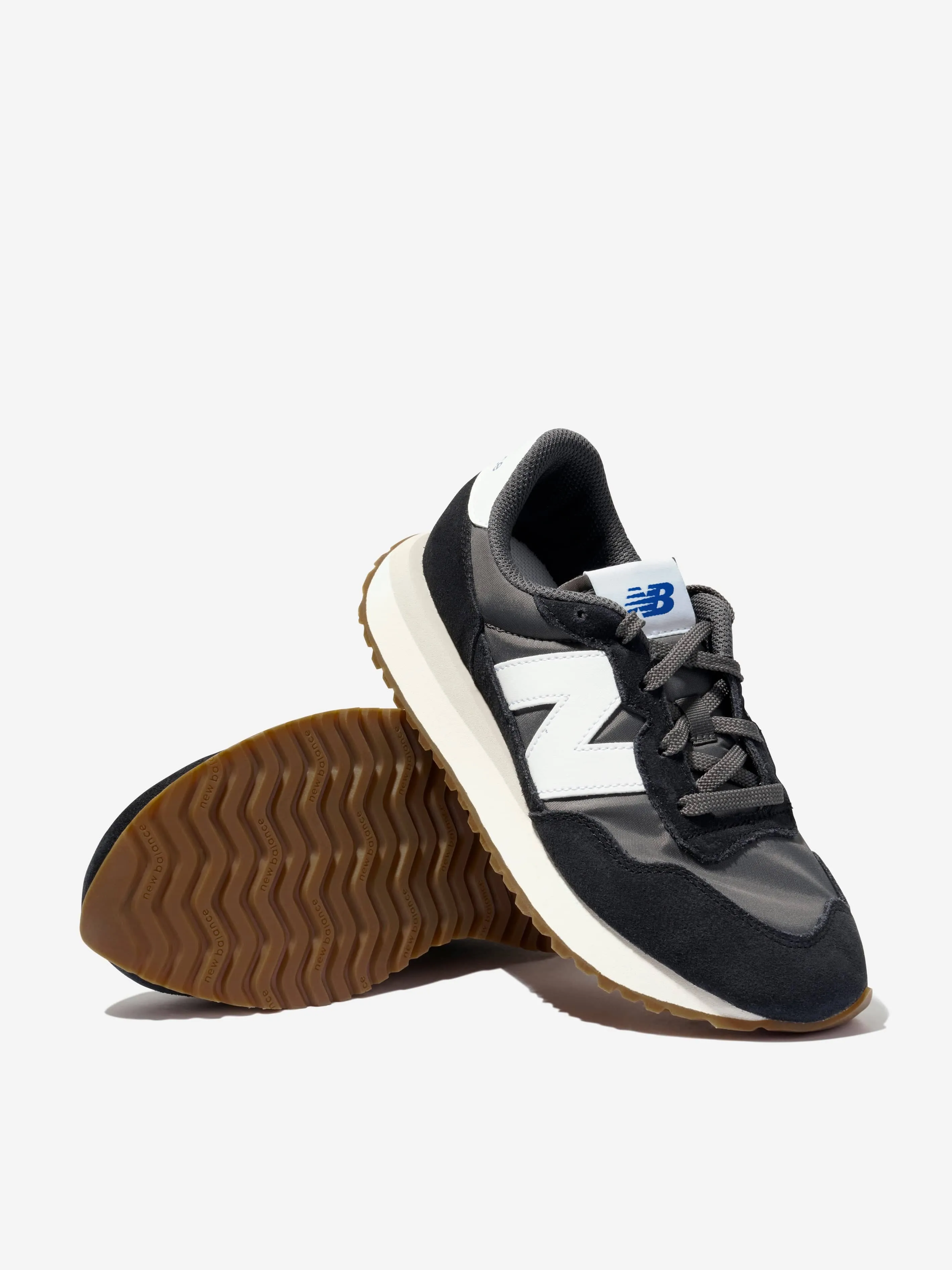 New Balance - Kids 237 Lace Up Logo Trainers in Black | Childsplay Clothing