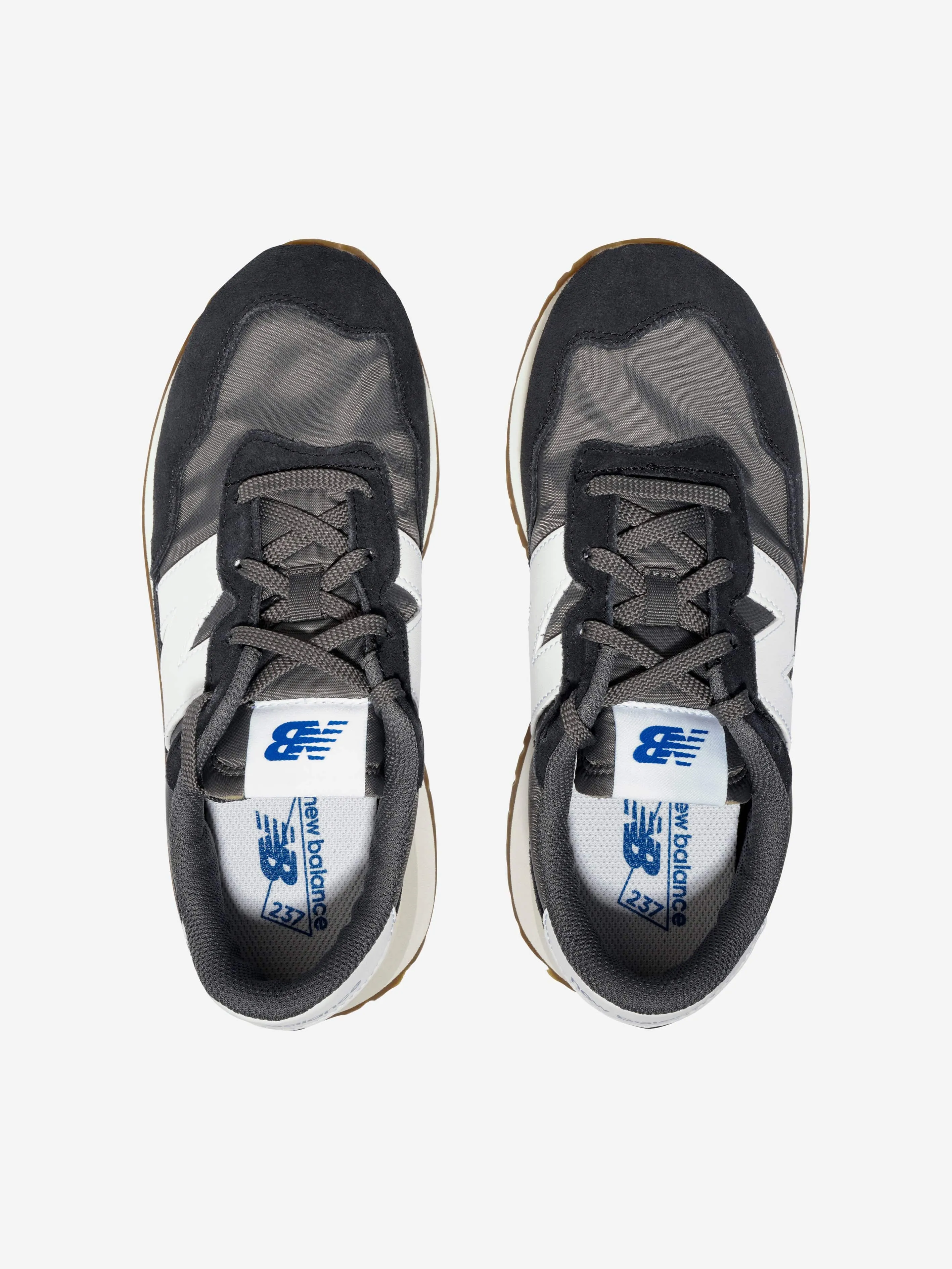 New Balance - Kids 237 Lace Up Logo Trainers in Black | Childsplay Clothing