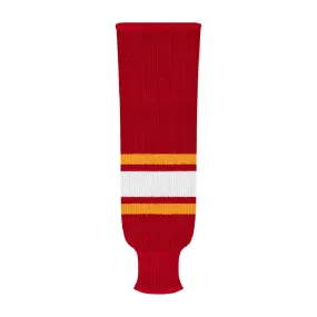 NHL Pattern 9800 Knit Hockey Socks: Calgary Red