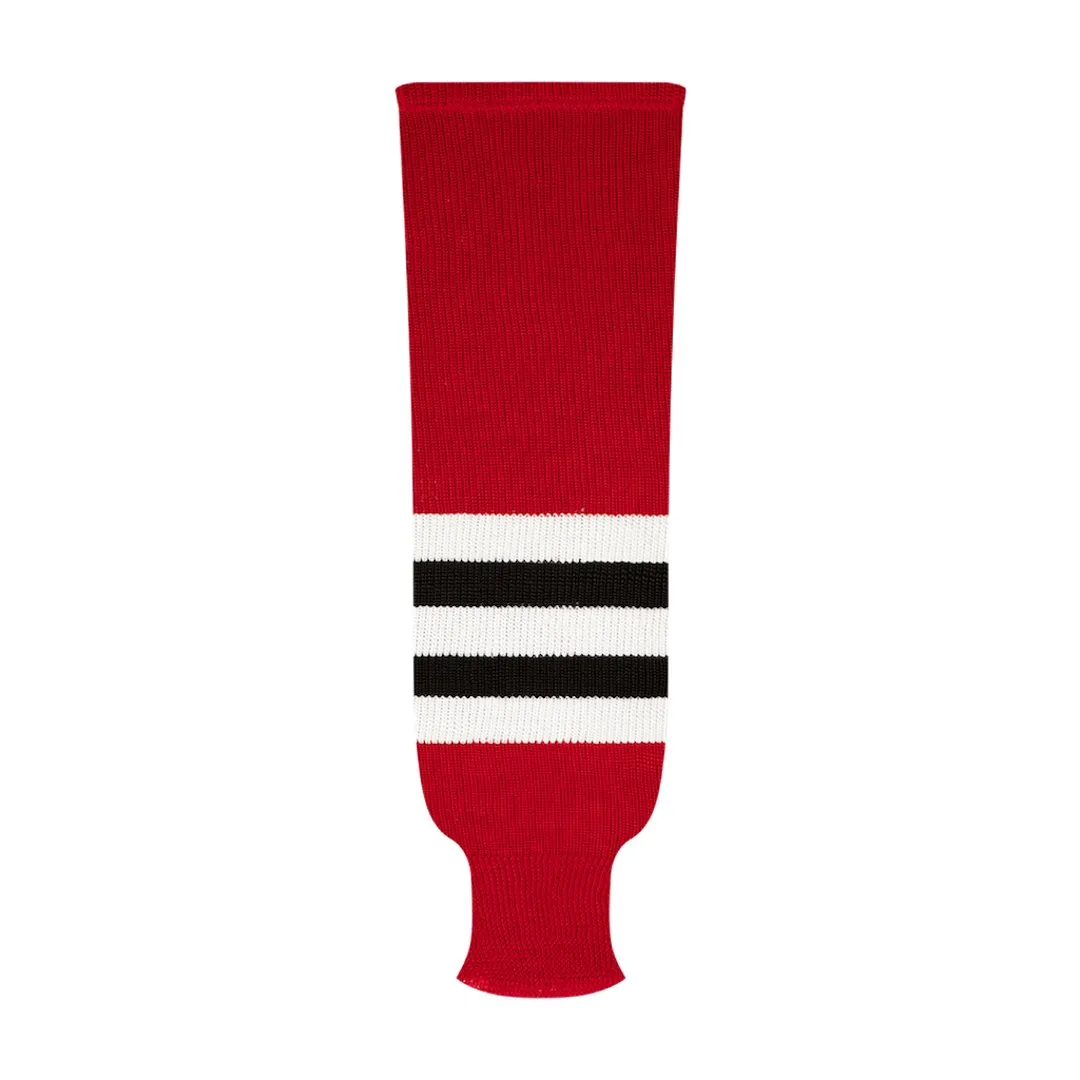 NHL Pattern 9800 Knit Hockey Socks: Chicago Blackhawks Red