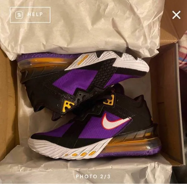 Nike lebron 18 low basketball purple/gold