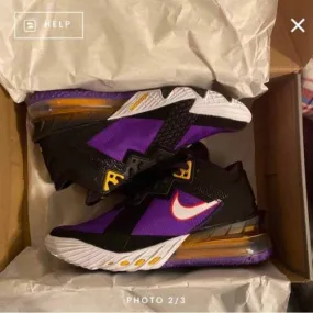 Nike lebron 18 low basketball purple/gold