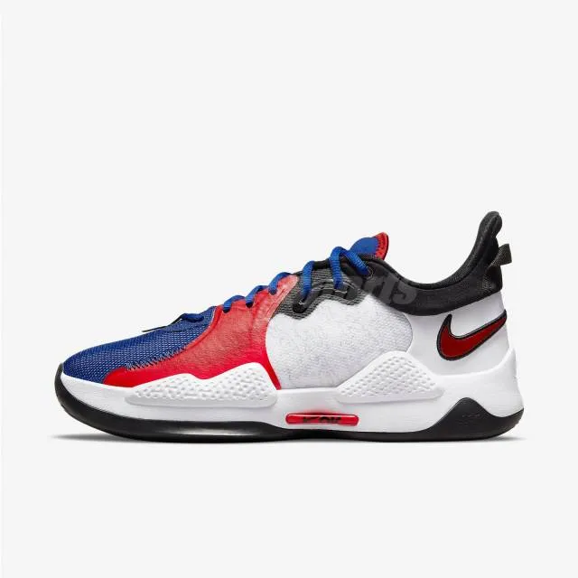 Nike pg 5 ep v paul george white university red blue men basketball cw3146-101