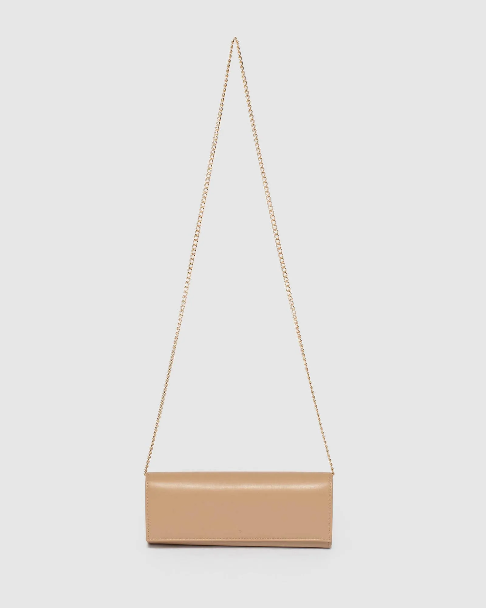 Nude Nolene Fold Over Clutch Bag