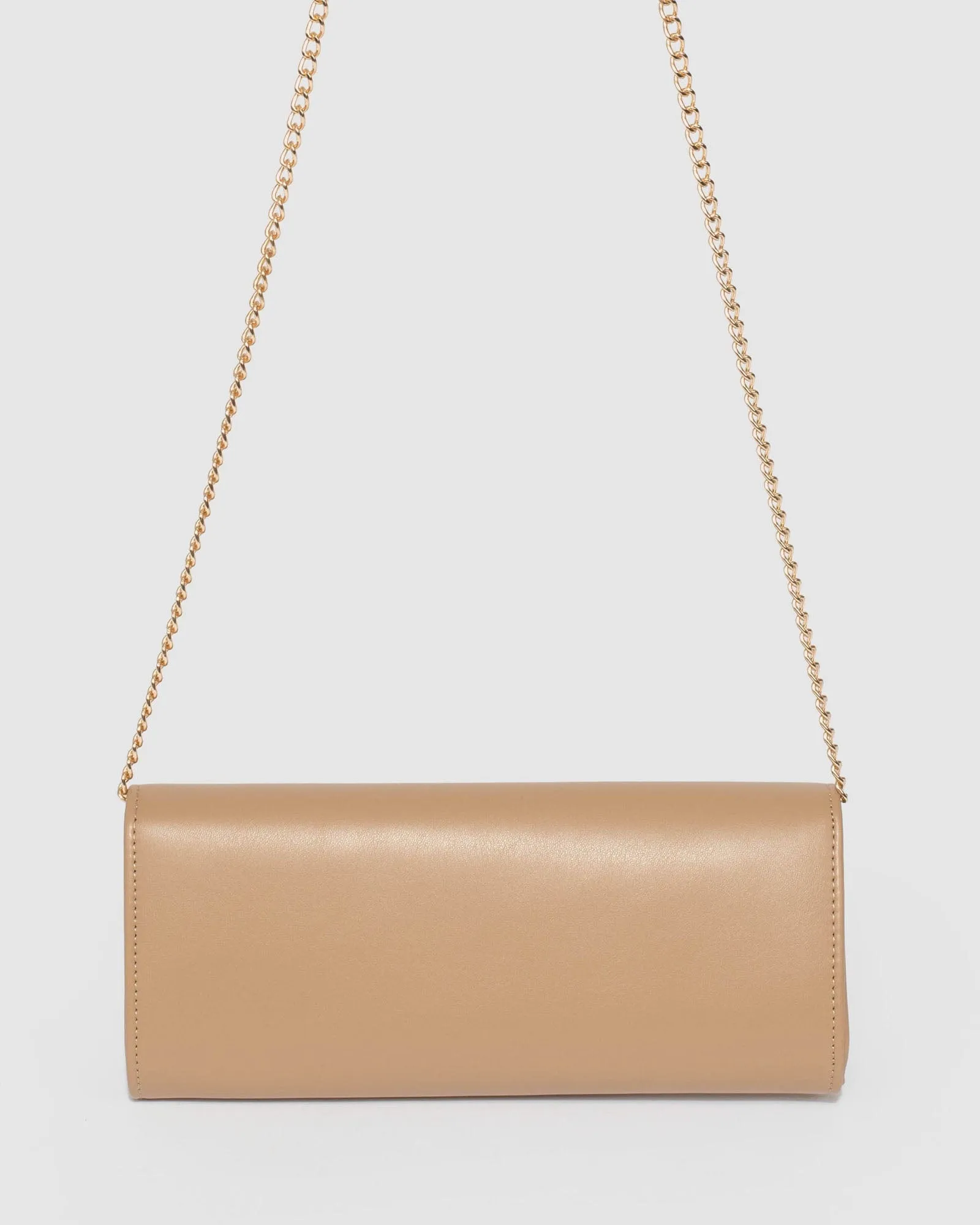 Nude Nolene Fold Over Clutch Bag