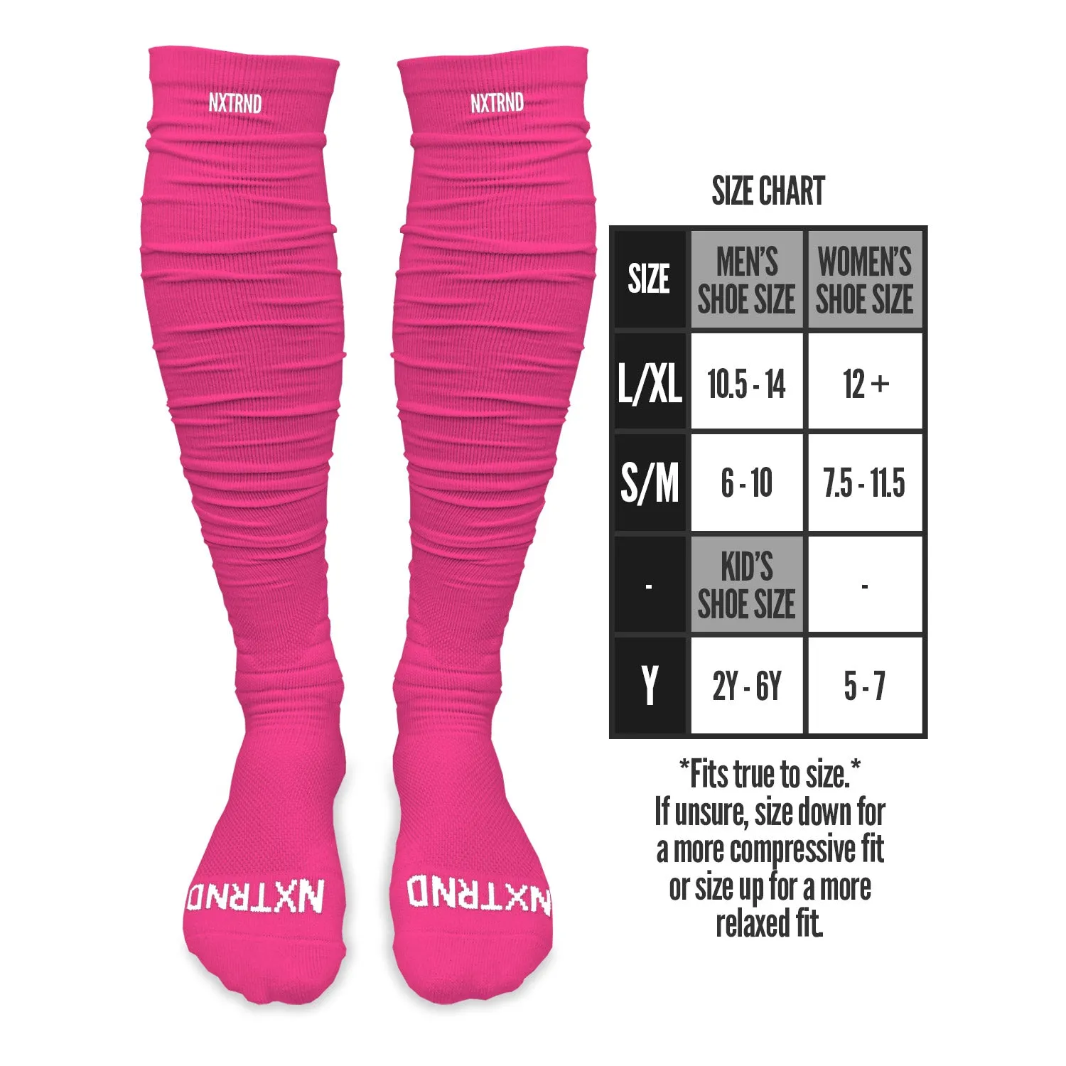 NXTRND XTD Scrunch Football Socks Pink