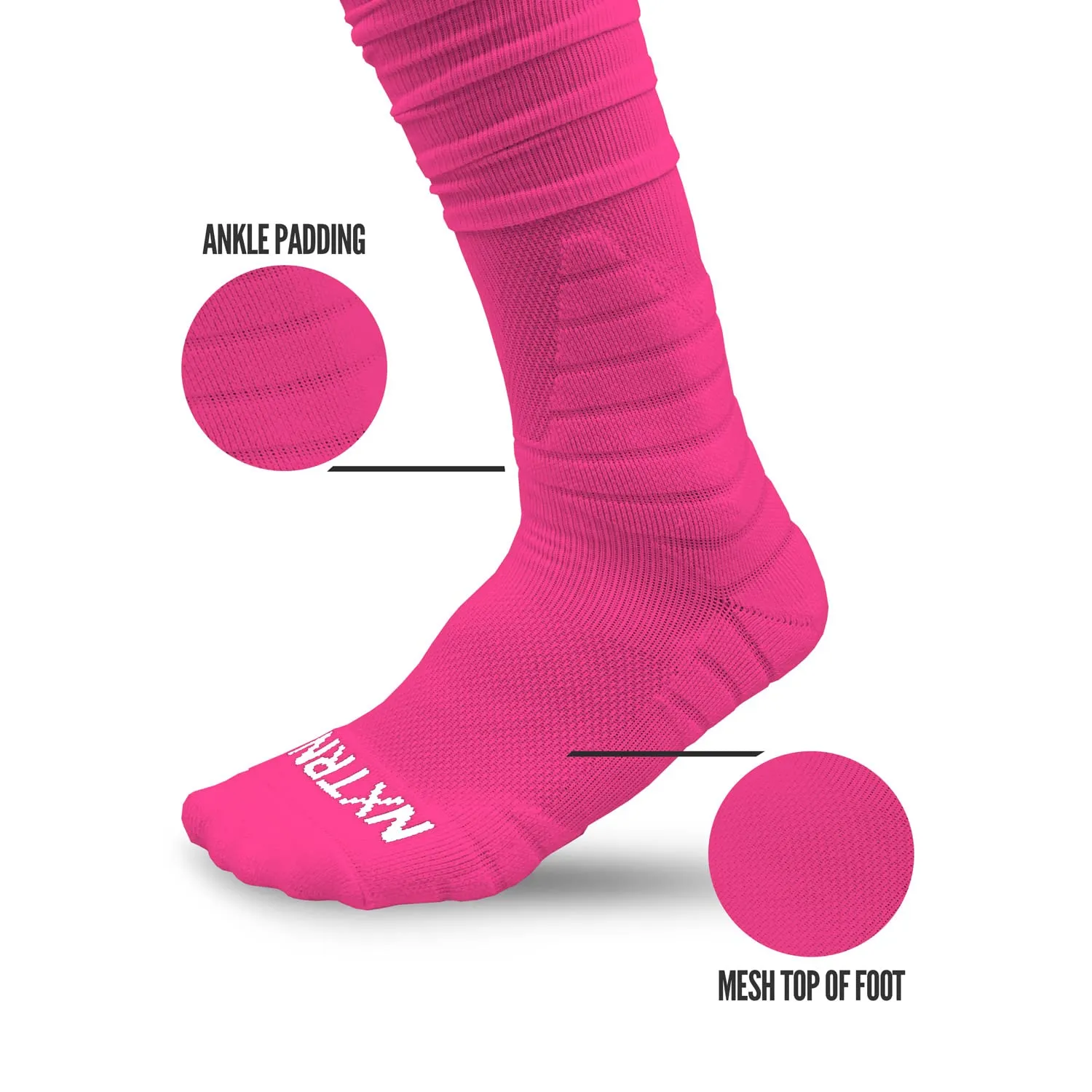 NXTRND XTD Scrunch Football Socks Pink