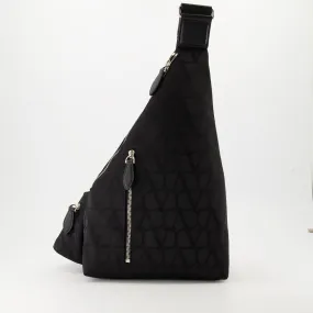 Nylon crossbody bag in sleek black