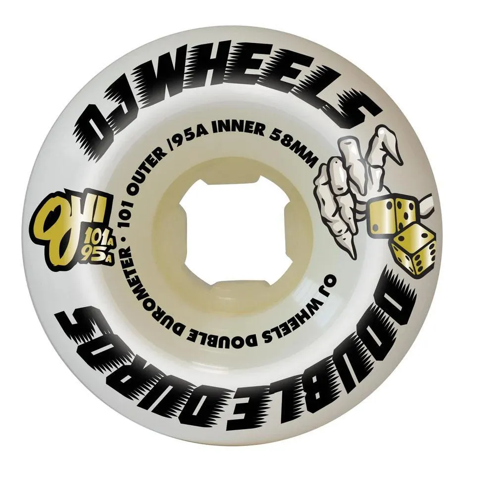 OJ Double Duro Skateboard wheels Double Duro 101a/95a White 58mm