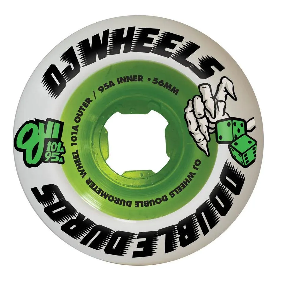 OJ Double Duro Skateboard wheels Double Duro 101a/95a White/Green 56mm