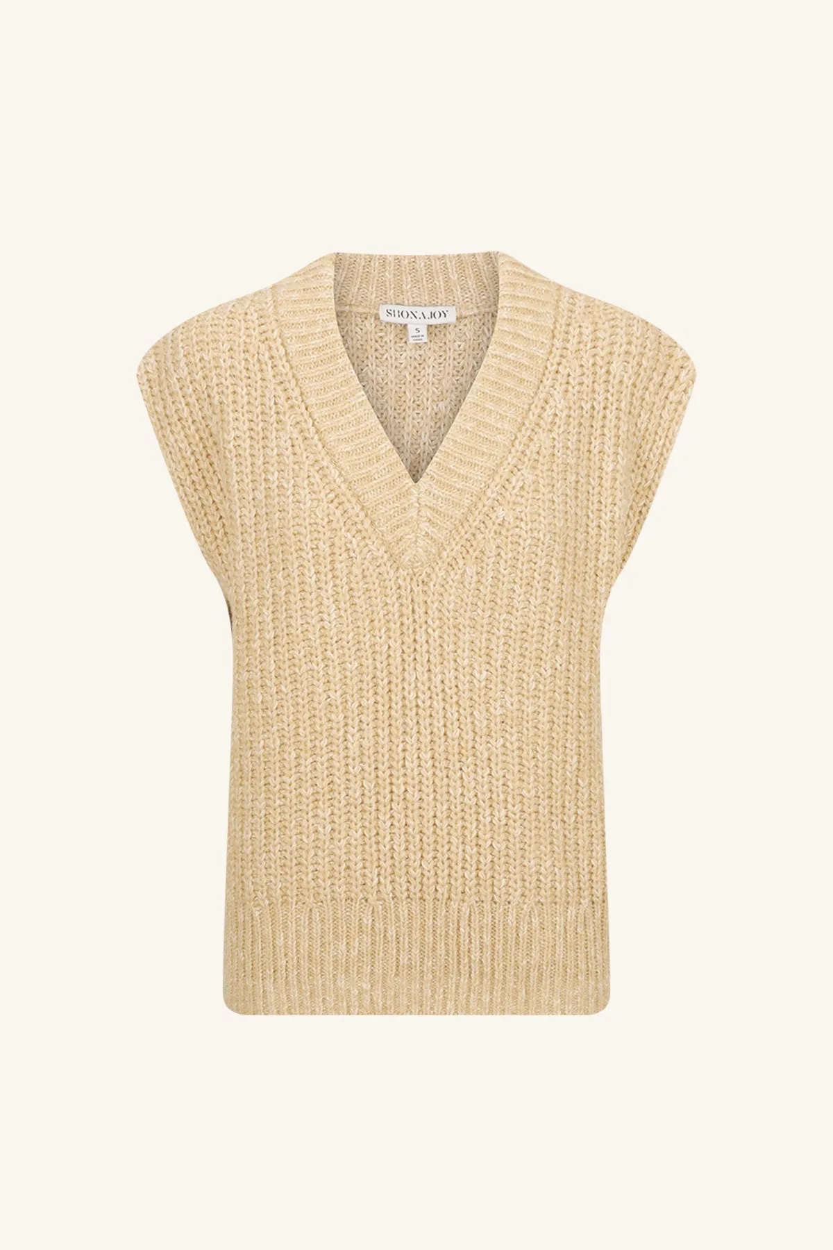 OLIVIA RELAXED VEST - OAT/ IVORY