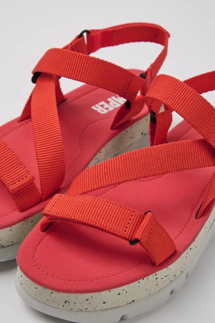 Oruga Up Red recycled PET sandals for women