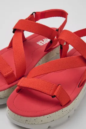 Oruga Up Red recycled PET sandals for women