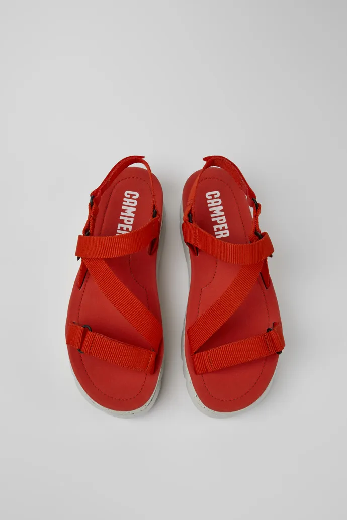 Oruga Up Red recycled PET sandals for women