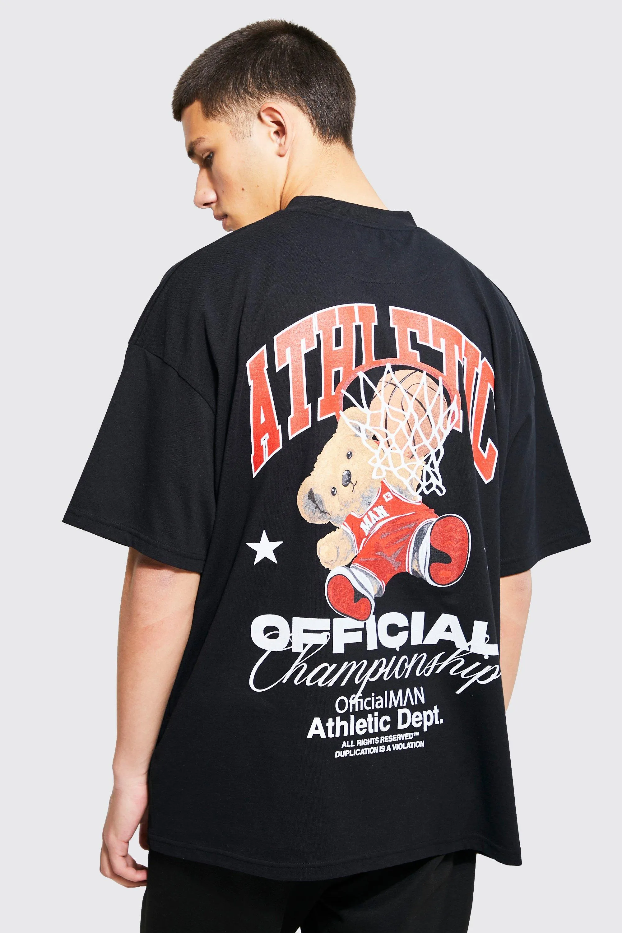 Oversized Basketball Teddy T-shirt | boohooMAN UK