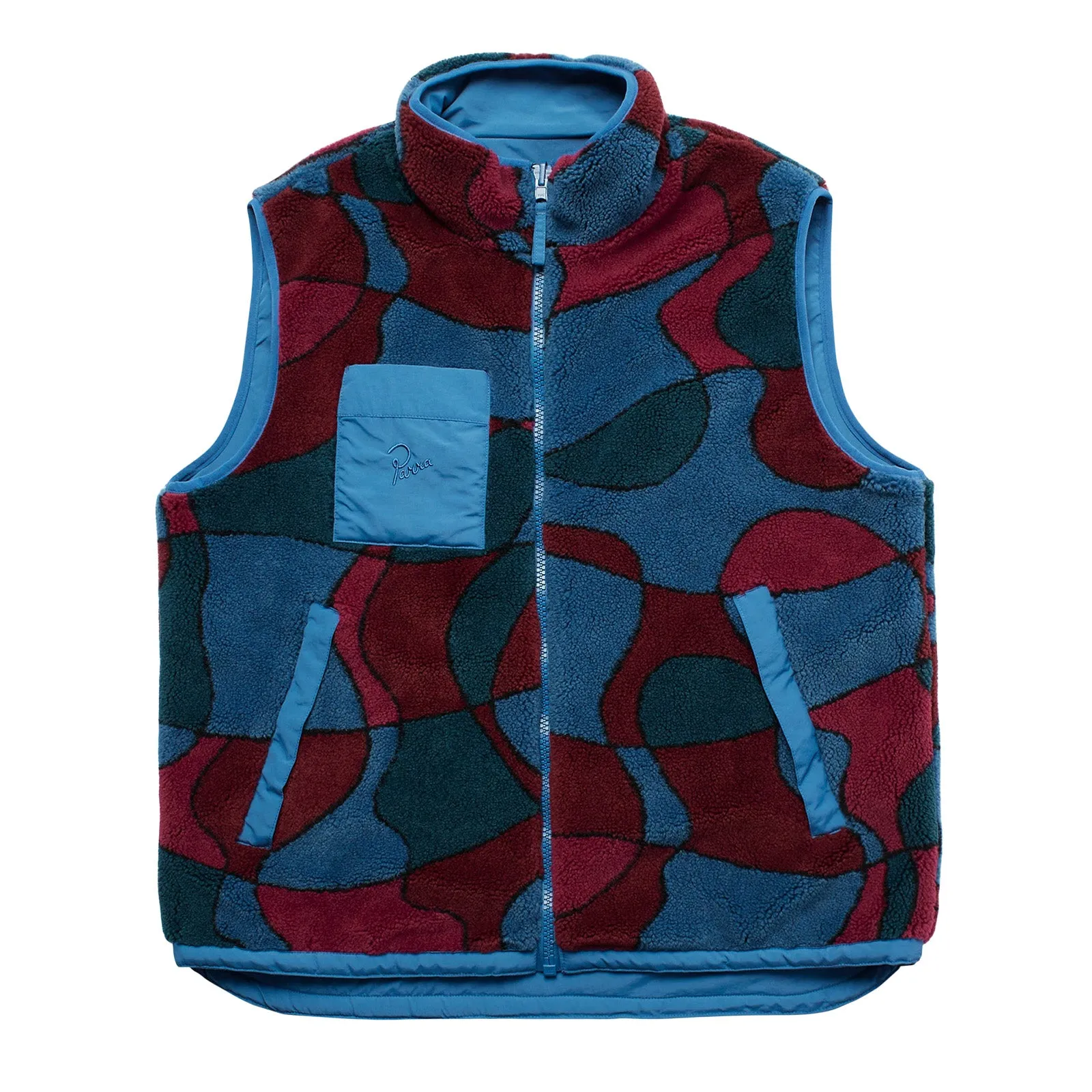 Parra trees in wind reversible vest 'Blue'