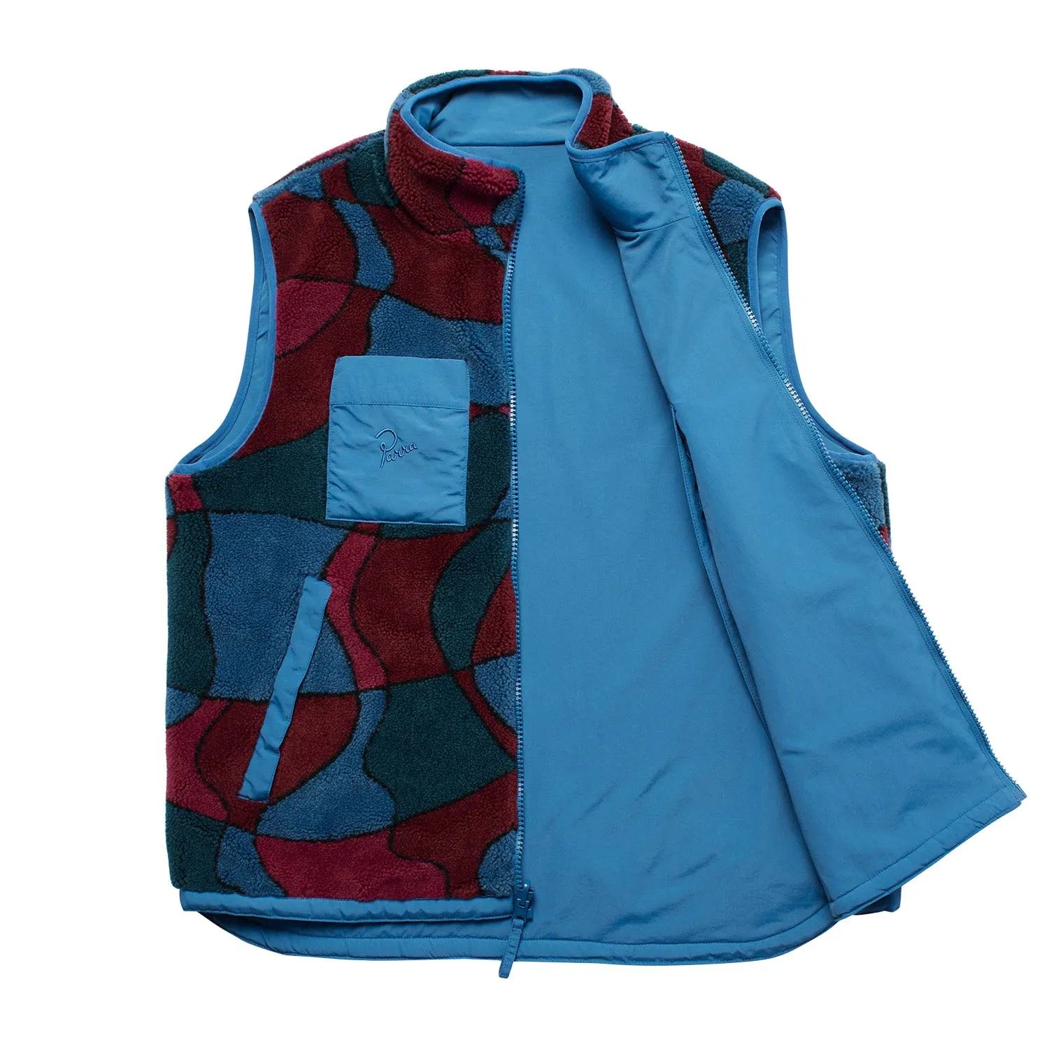 Parra trees in wind reversible vest 'Blue'