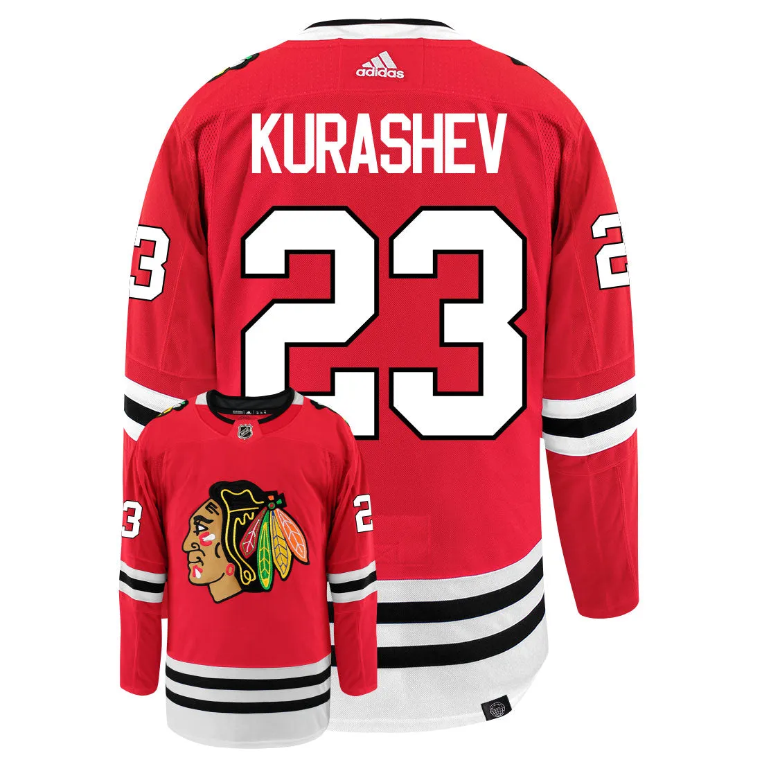 Philipp Kurashev Chicago Blackhawks Adidas Primegreen Authentic NHL Hockey Jersey     