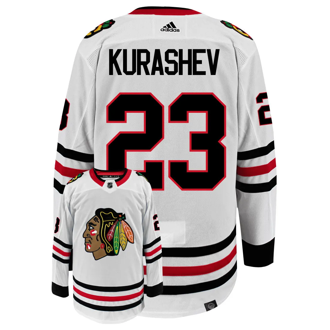 Philipp Kurashev Chicago Blackhawks Adidas Primegreen Authentic NHL Hockey Jersey     