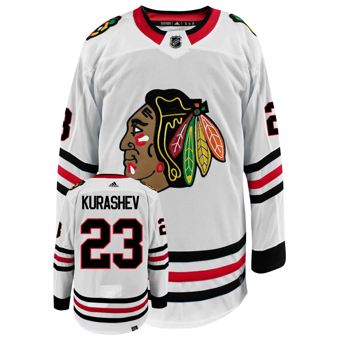 Philipp Kurashev Chicago Blackhawks Adidas Primegreen Authentic NHL Hockey Jersey     