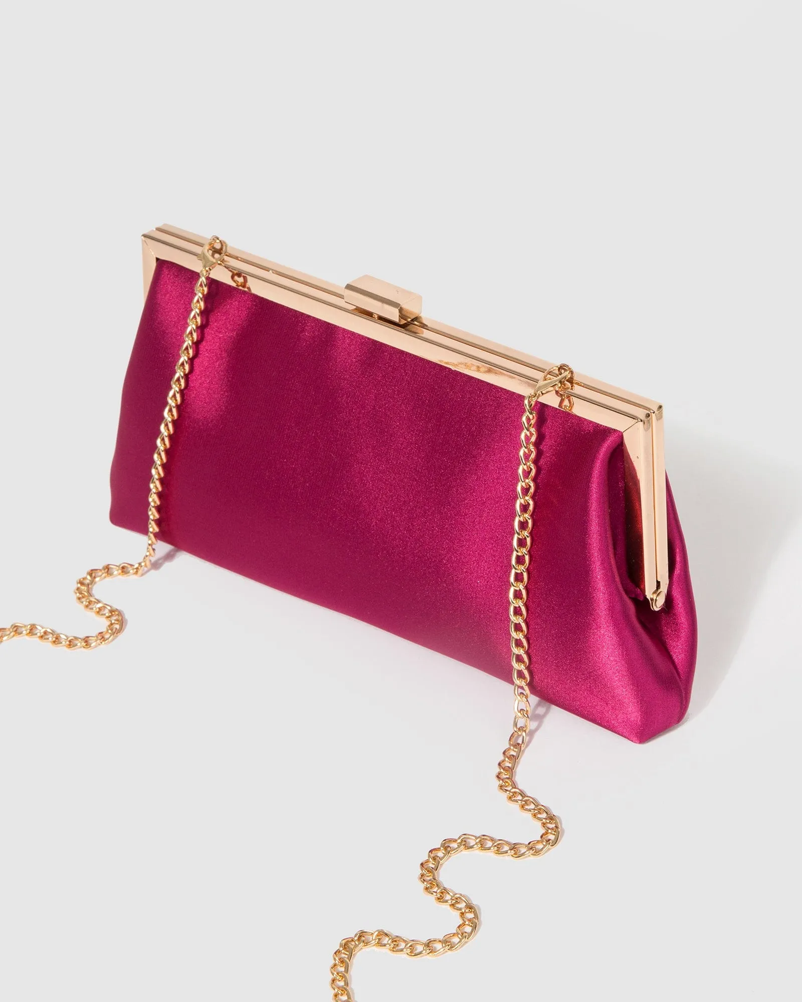 Pink Arya Satin Clutch Bag