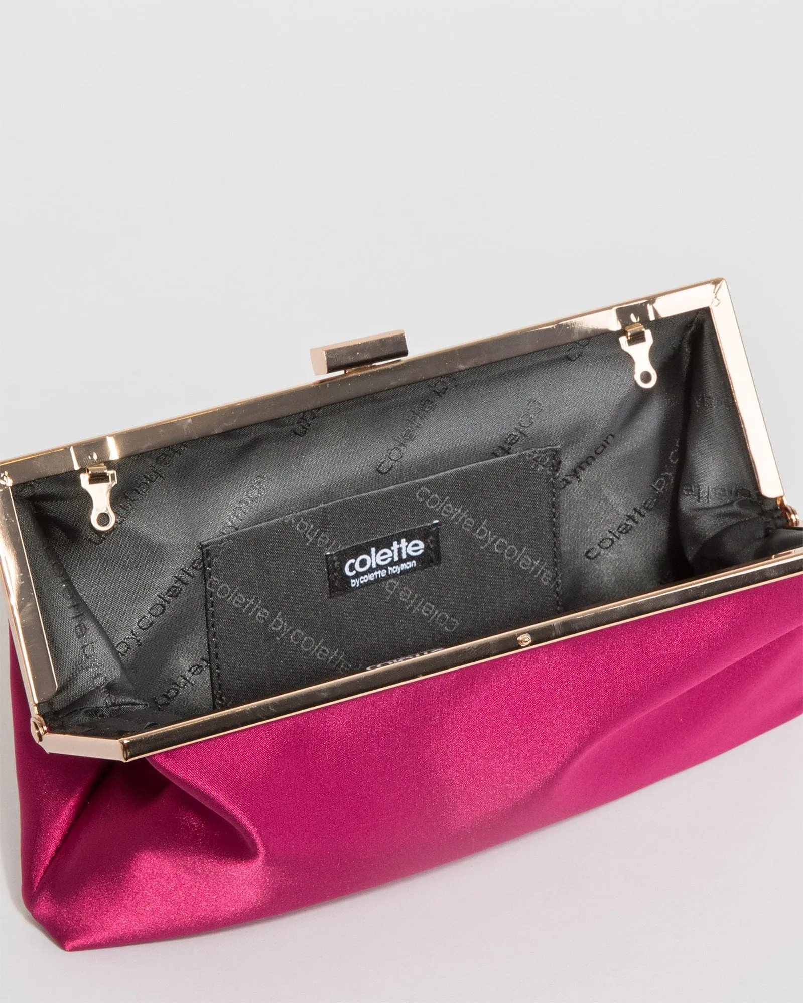 Pink Arya Satin Clutch Bag