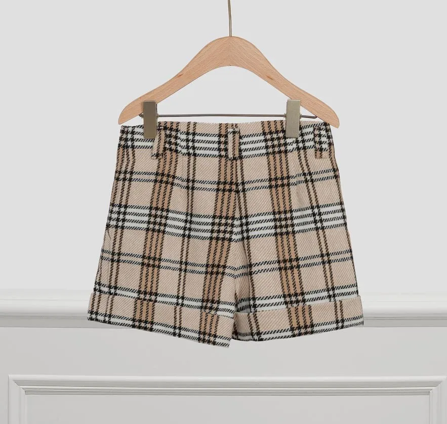 Plaid Beige Shorts