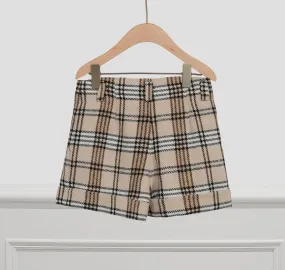 Plaid Beige Shorts