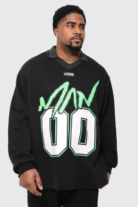 Plus Oversized Man Football Sweatshirt