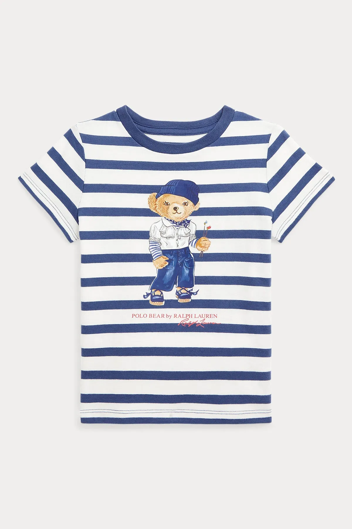 Polo Ralph Lauren Kids 5 Ya Kz ocuk izgili Polo Bear T-shirt