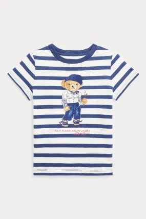 Polo Ralph Lauren Kids 5 Ya Kz ocuk izgili Polo Bear T-shirt