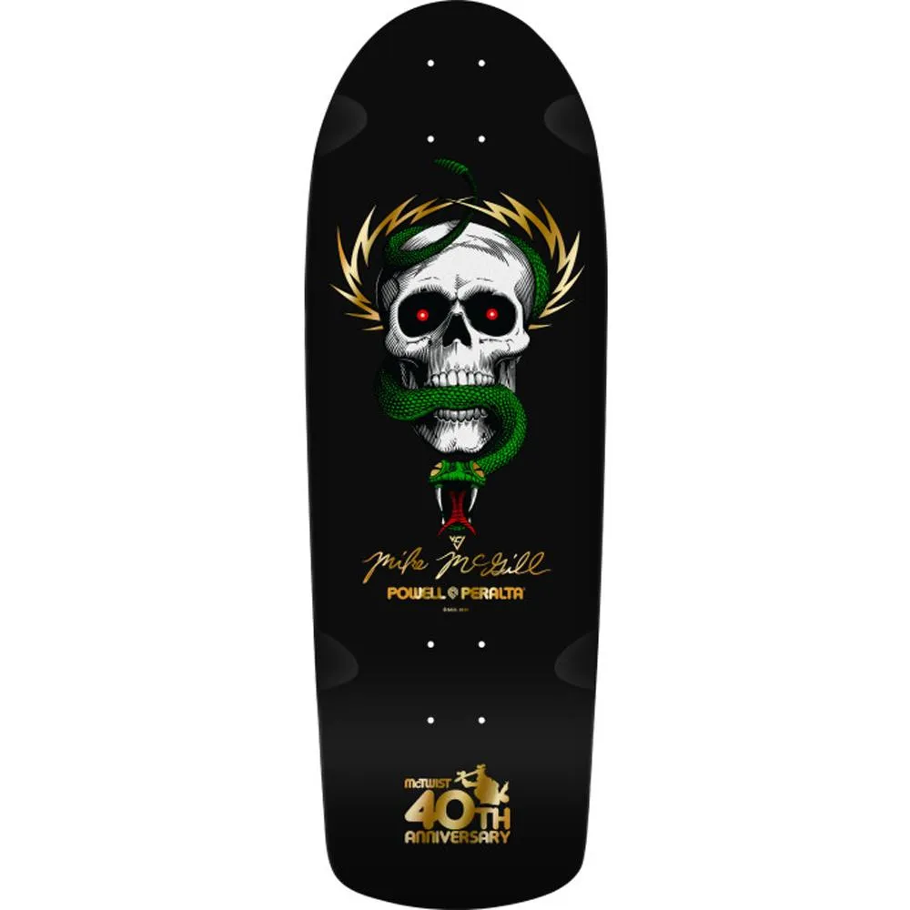 Powell Peralta Mike McGill Skull Snake 40th Anniversary McTwist Skateboard Deck Black 10