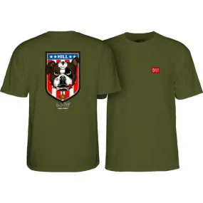 Powell Peralta Skateboard Shirt Hill Bulldog Military Green