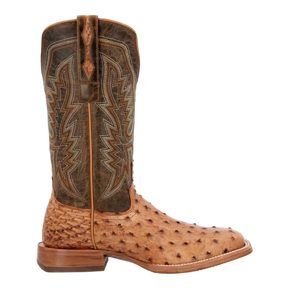 PRCA Collection Full-Quill Ostrich Embroidered Square Toe Boots