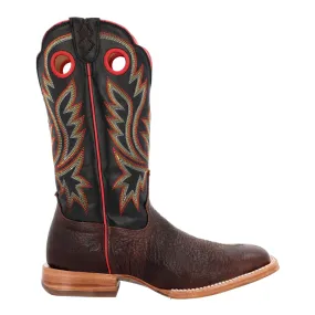 PRCA Collection Shrunken Bullhide Embroidery Square Toe Cowboy Boots