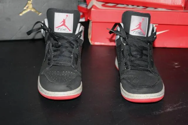 Rare nike jordan 1 retro 89 black cement 599873-003 sz 10.5 basketball sneakers