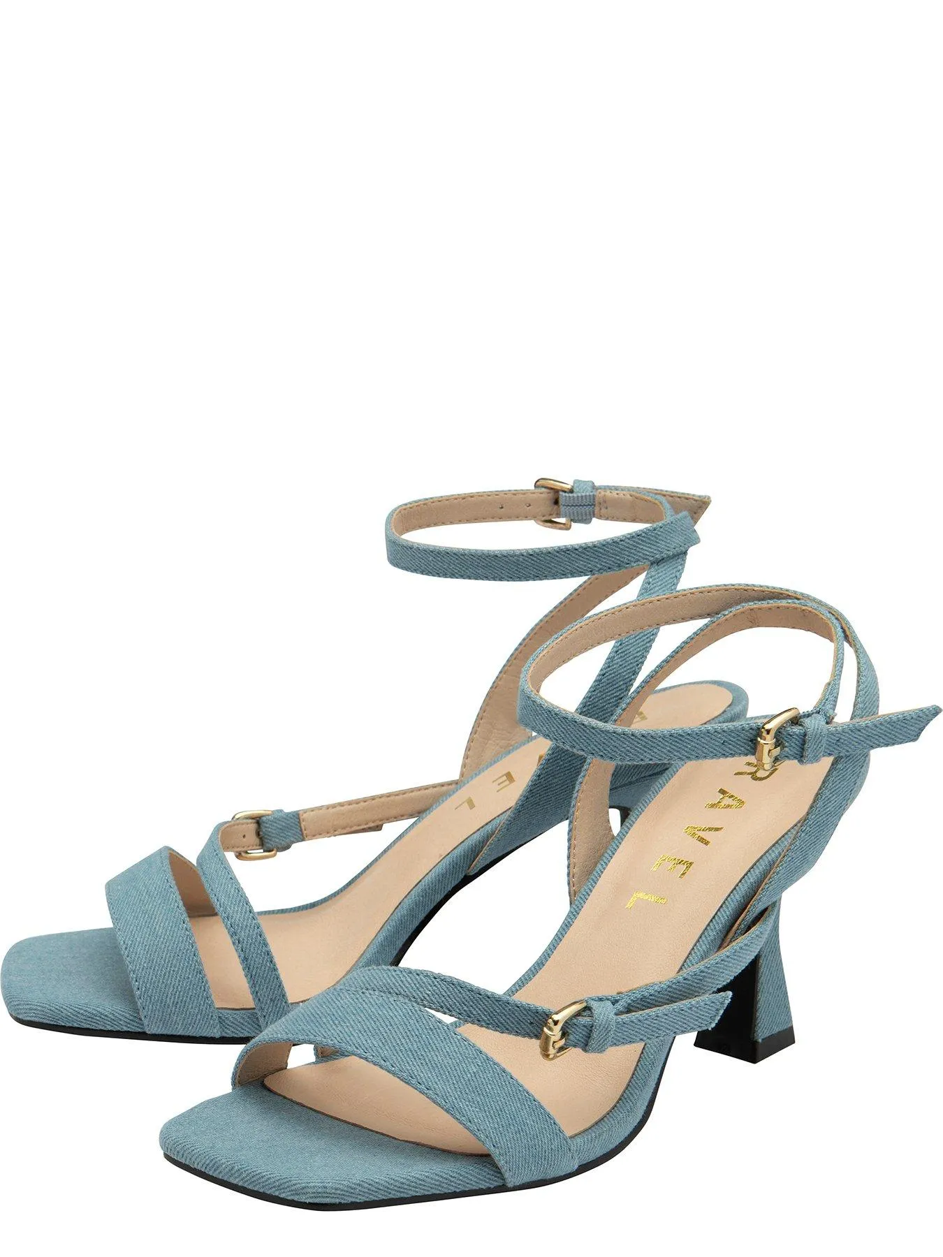 Ravel Arten Denim Strappy Heeled Sandals - Denim