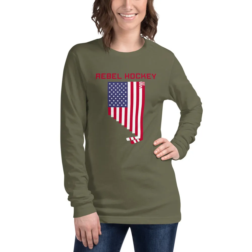 Rebel Hockey x Nevada USA Unisex Long Sleeve Tee