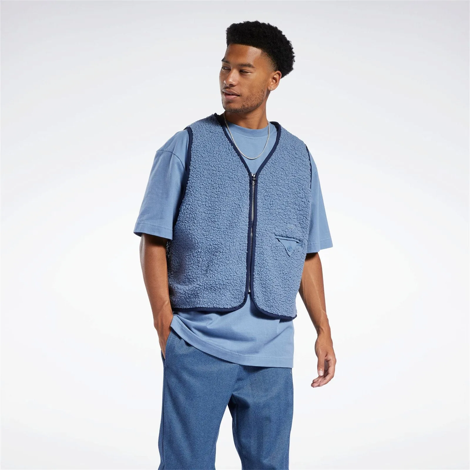 Reebok Classics Sherpa Vest Gilet - Blue