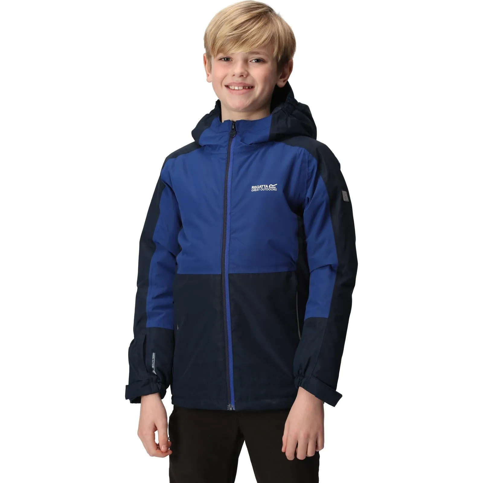 Regatta Kids Beamz III Waterproof Hooded Jacket - Black Seal