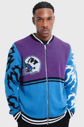 Regular Homme Football Knitted Bomber