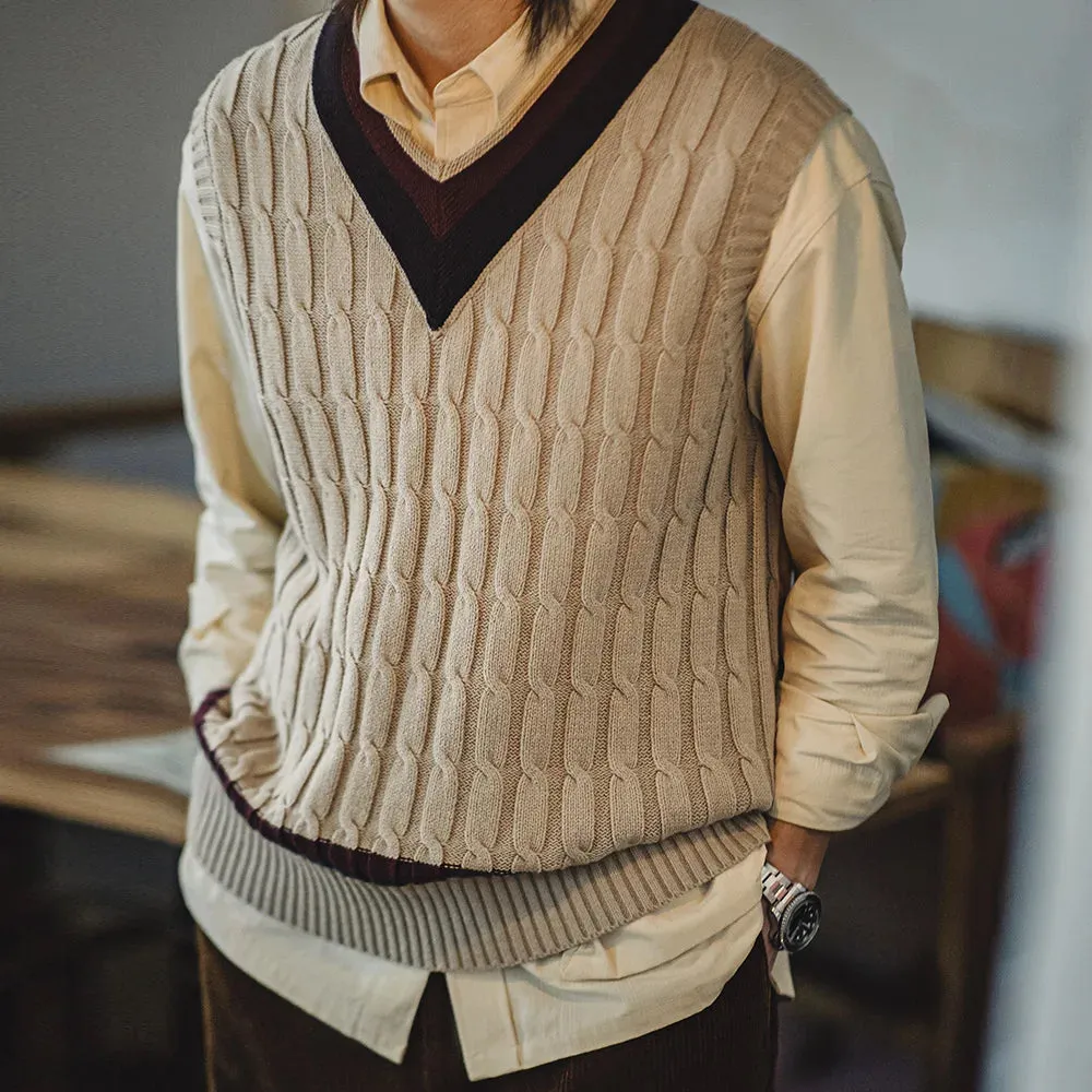 Retro Style V-Neck Sweater Vest