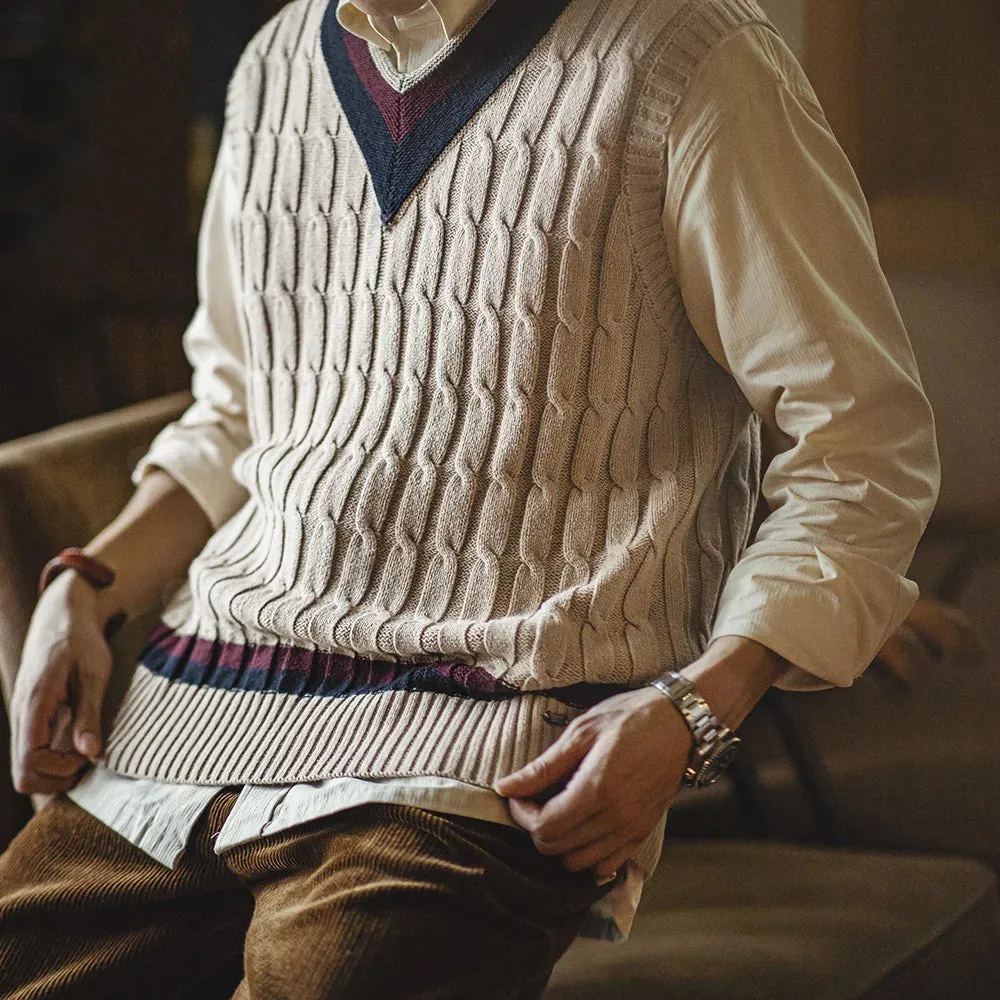 Retro Style V-Neck Sweater Vest