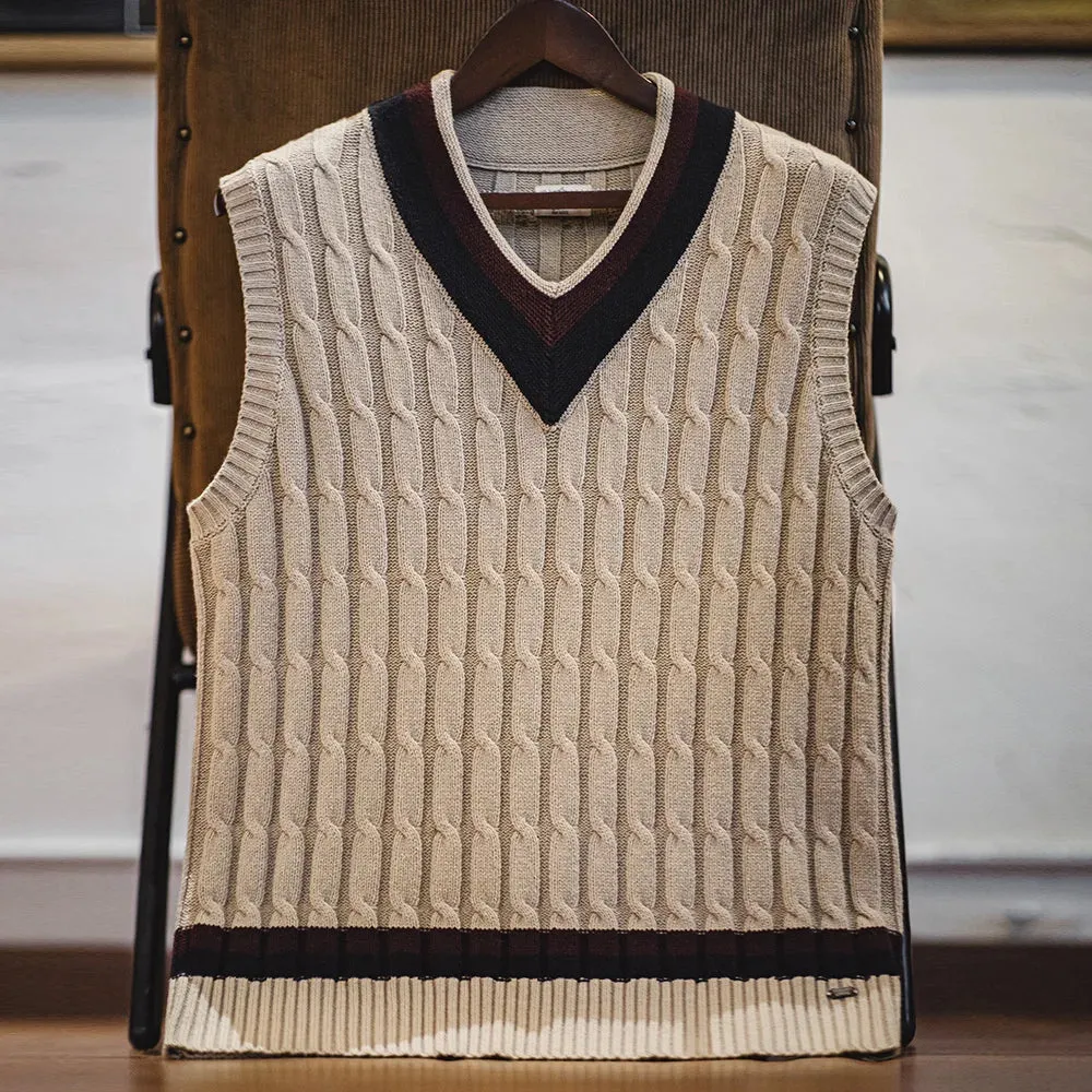 Retro Style V-Neck Sweater Vest