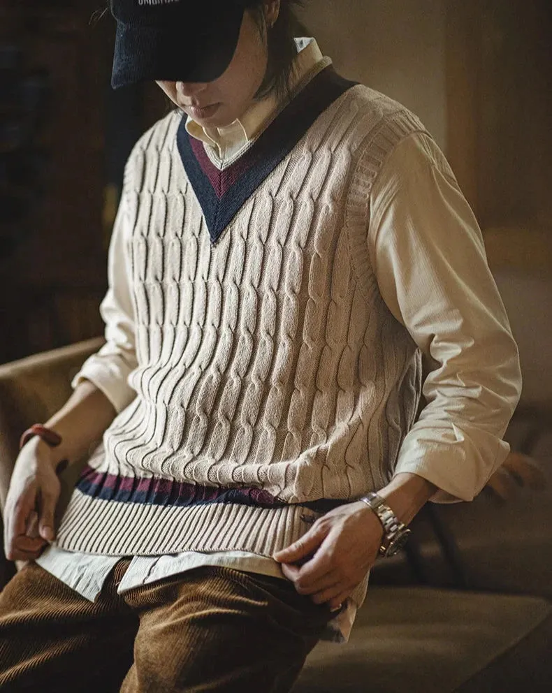 Retro Style V-Neck Sweater Vest