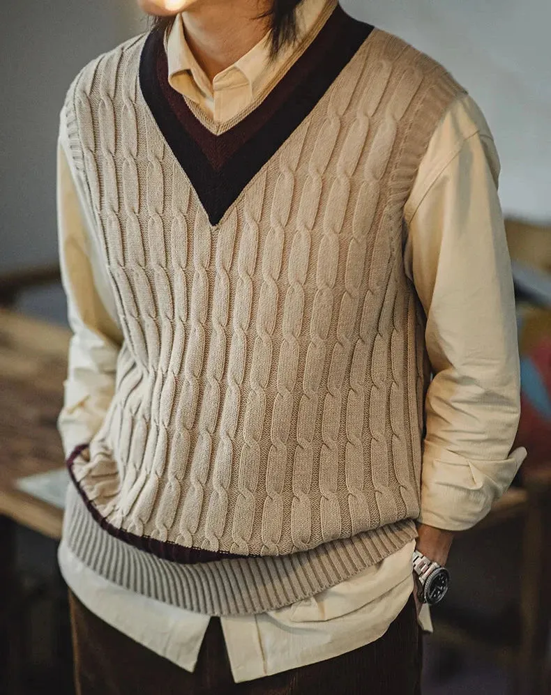 Retro Style V-Neck Sweater Vest