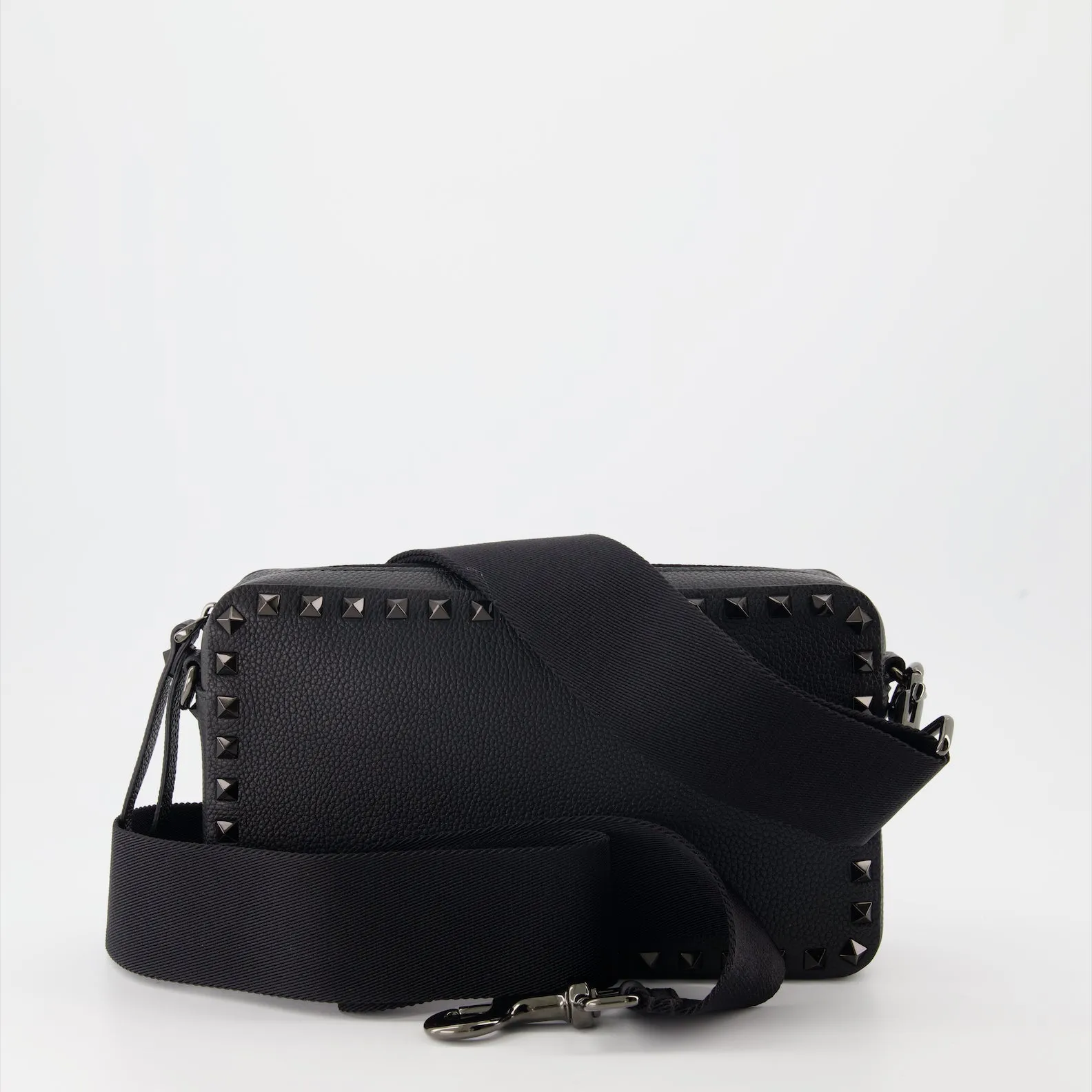 Rockstud Grained Leather Crossbody Bag