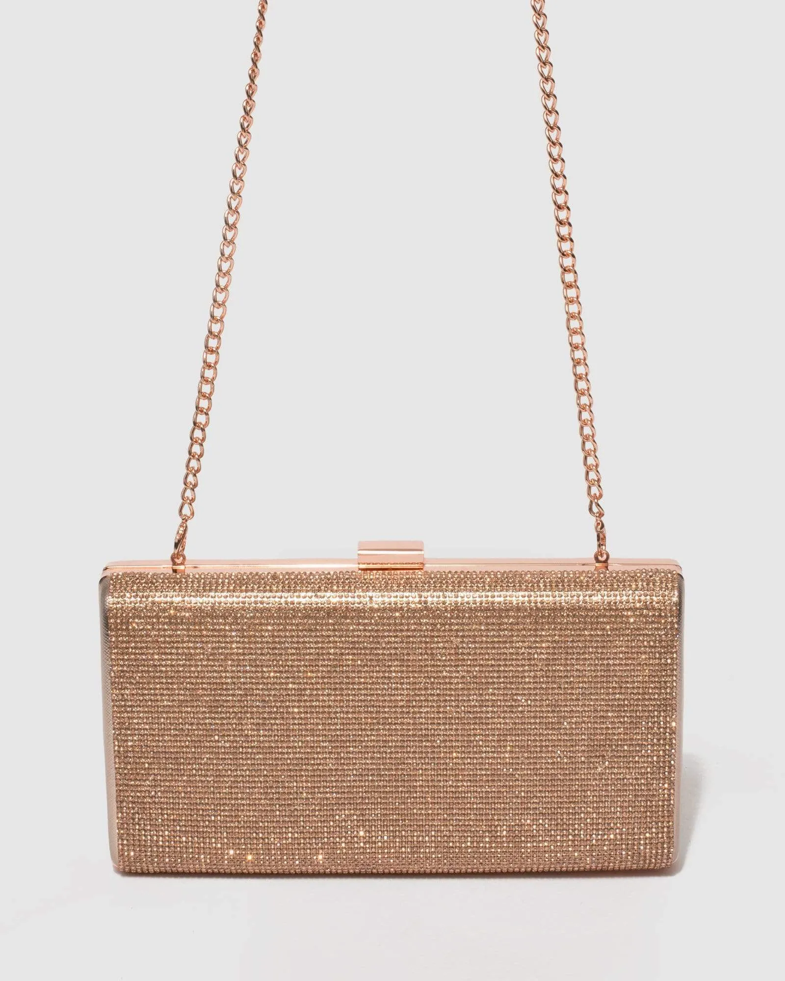 Rose Gold Margot Hardware Clutch Bag