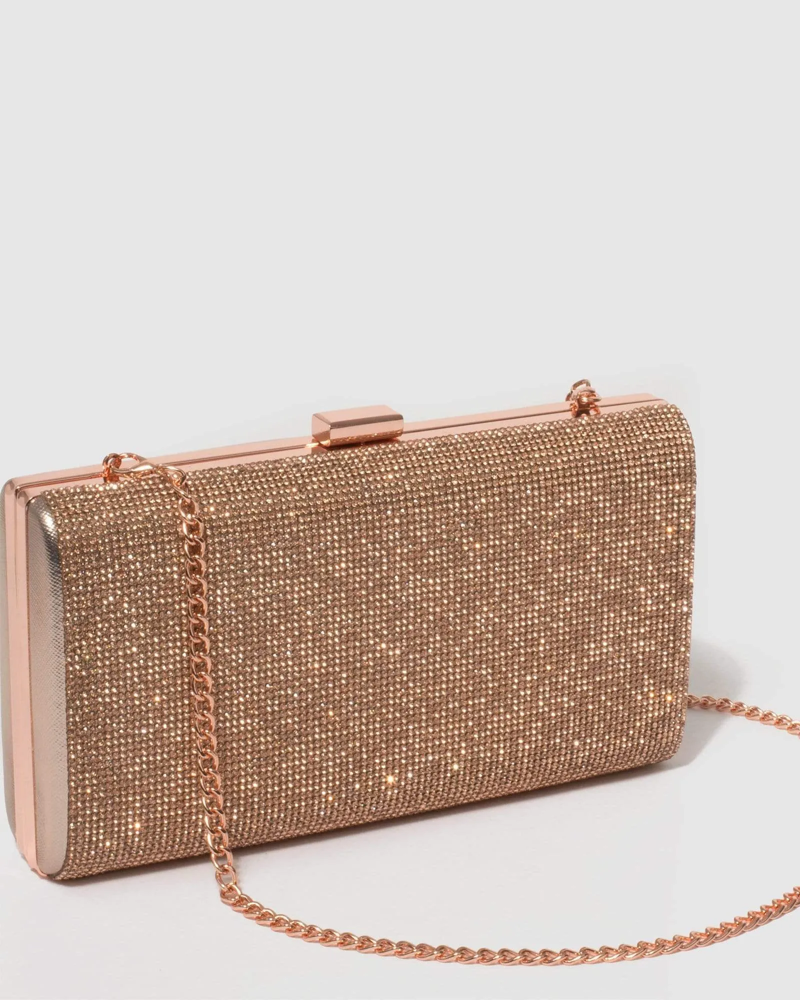 Rose Gold Margot Hardware Clutch Bag