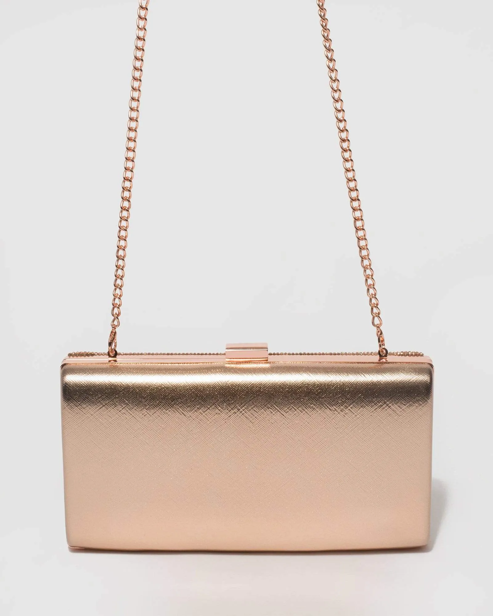 Rose Gold Margot Hardware Clutch Bag